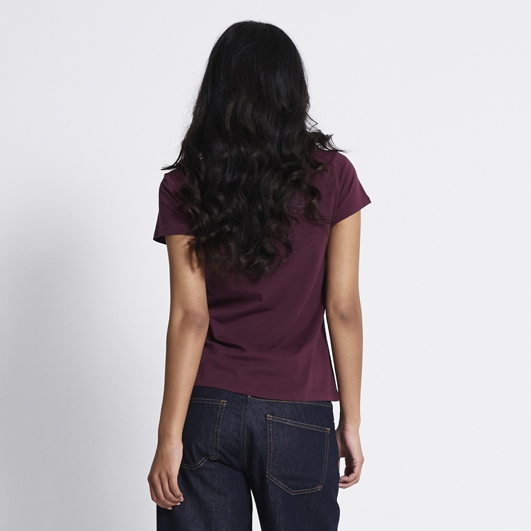 Basic scoop neck tee "Filippa" Plum